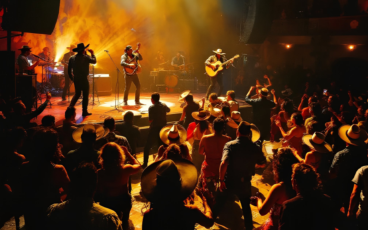 Mexican band in concert at orgullo zacatecano sport arena