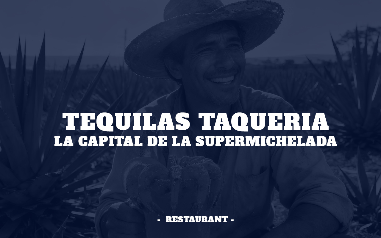 Man working the field with a super michelada from Tequilas Taqueria